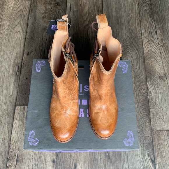 🆕 BED STU | Linda Hand-Tooled Tan Leather Boots - Picture 5 of 5